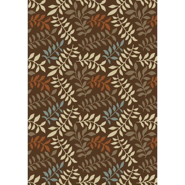Concord Global 2 ft. 7 in. x 4 ft. 1 in. Chester Leafs - Brown 97883